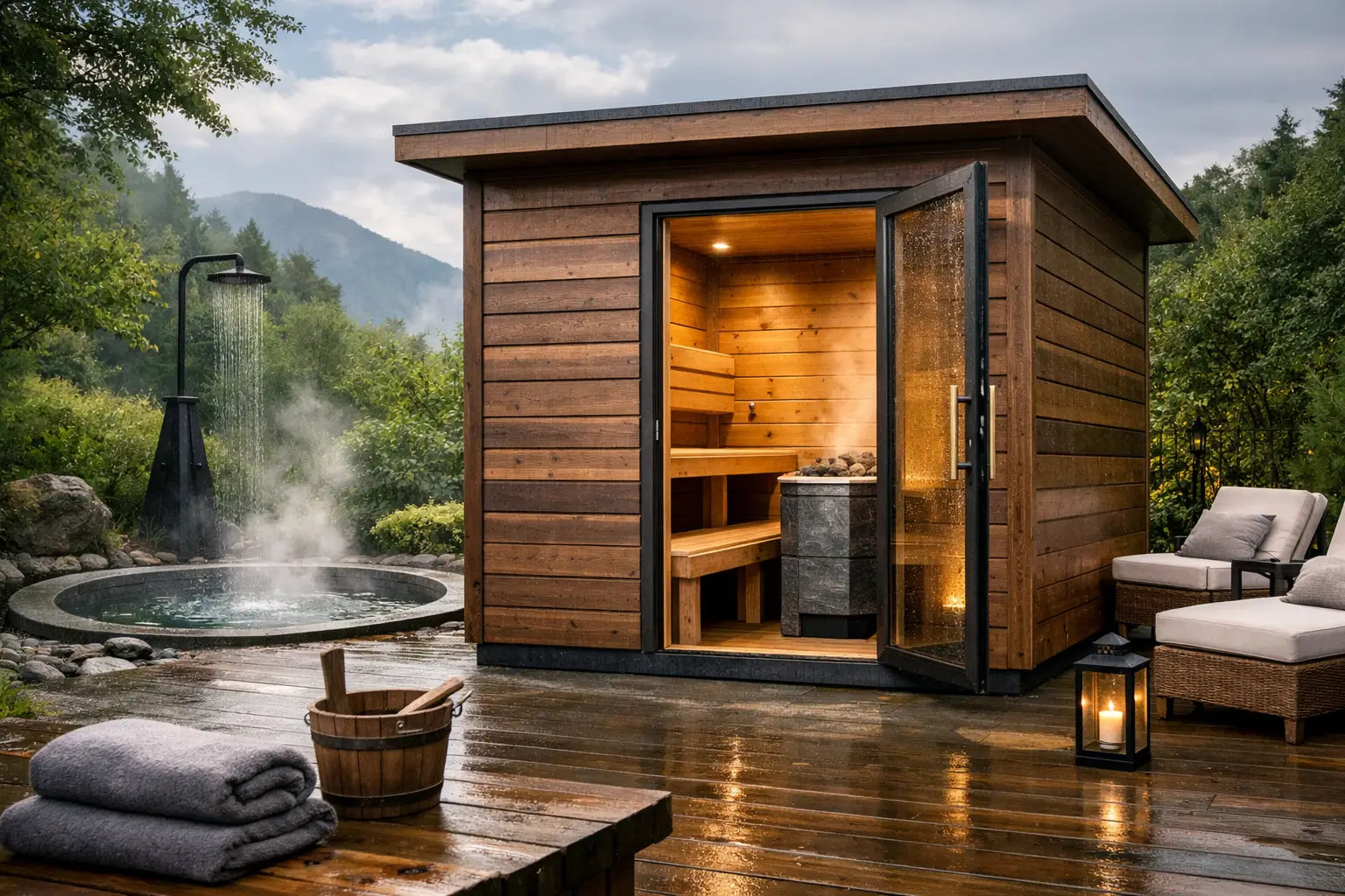 Outdoor Sauna wetterfest kaufen: Darauf achten