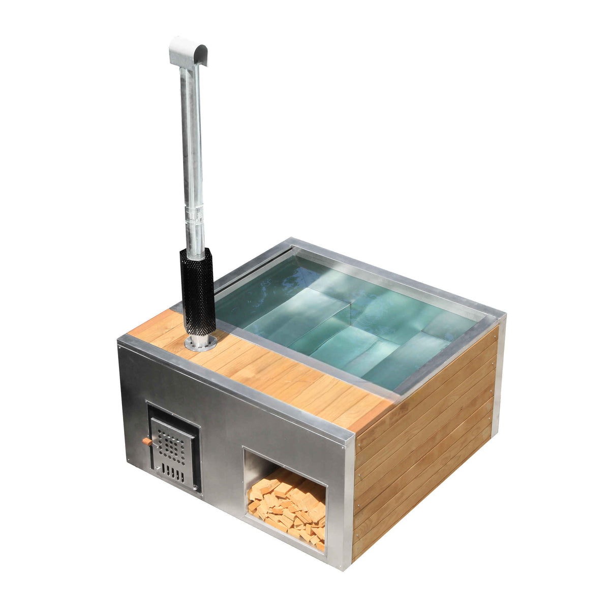 Hot Tub en acier inoxydable MATTERHORN incl. four à bois