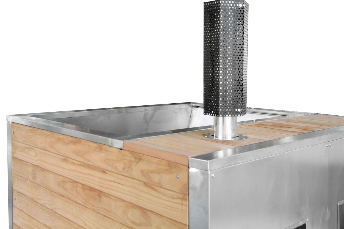 Hot Tub en acier inoxydable MATTERHORN incl. four à bois