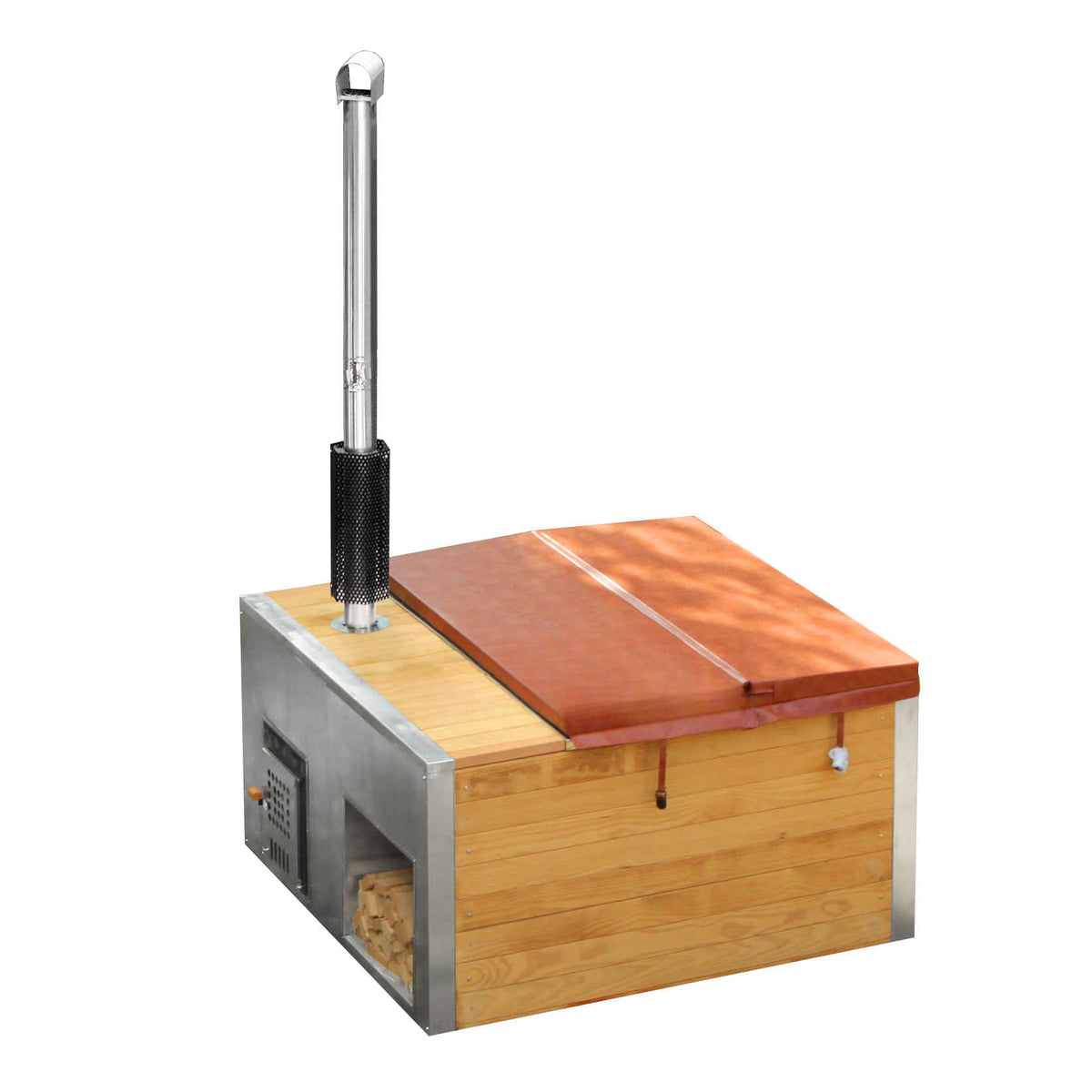 Hot Tub en acier inoxydable MATTERHORN incl. four à bois