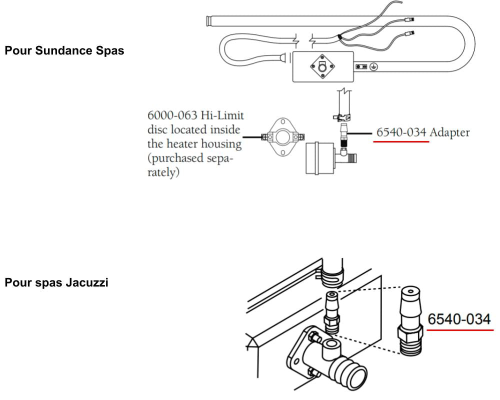 Heizungsadapter Sundance Spas/Jacuzzi