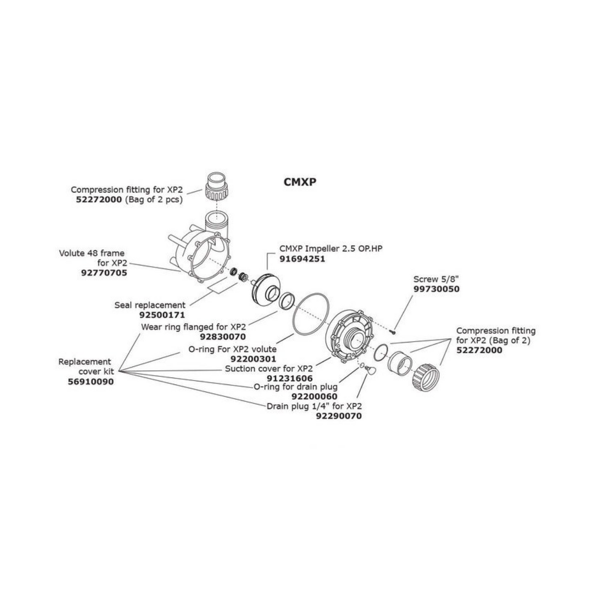Gecko Pompe de circulation Whirlpool CIRC-MASTER XP SERIES, 230 V, 50HZ