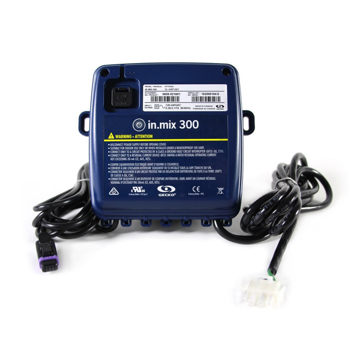 Gecko IN. MIX-300 : CÂBLE D&#39;ALIMENTATION AMPÈRE, CONNECTEUR LED MOLEX 5VDC